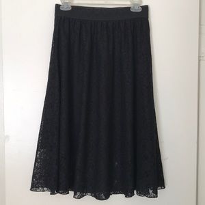 Lularoe Noir Black Lola Skirt